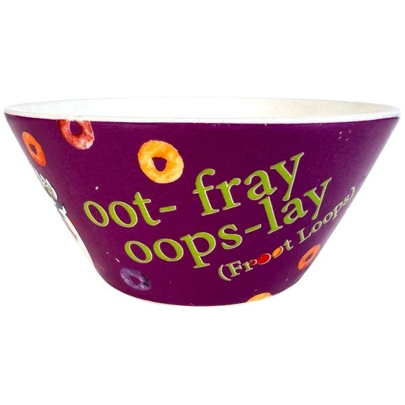 Vintage Kelloggs Froot Loop Cereal Bowl Oot-fray Oops-lay Ceramic Retro Toucan - Picture 3 of 6